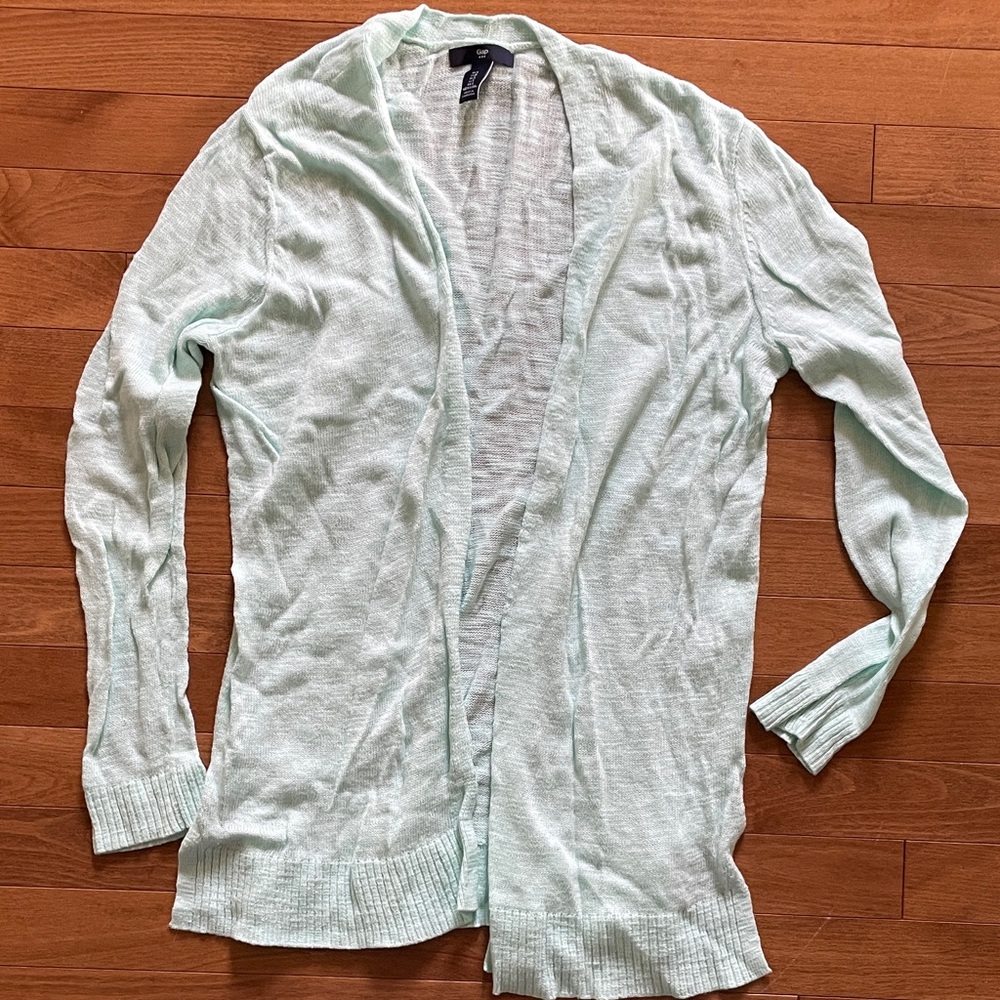 GAP Mint Green Open Front Cardigan